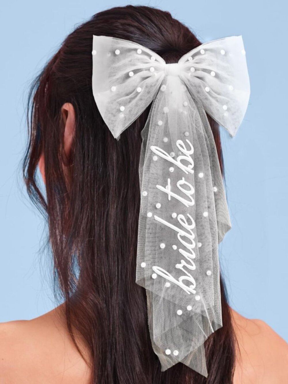 Bridal Pearl Hair Bow Veil | Perfect Bachelorette Party Accessory & Gift